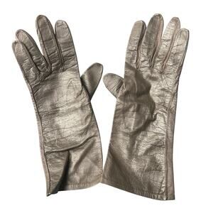 Vintage Charles Jourdan Metallic Goat Leather Gloves Made in France 7½ S/M